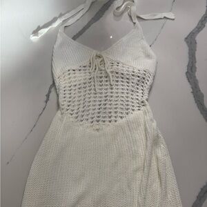 Tigermist White Knit Halter maxi Dress